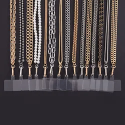 Fashion Simple Metal Mobile Phone Chain Charm Universal Clip Long Crossbody Chain For Unisex Style Safety Cellphone Lanyard