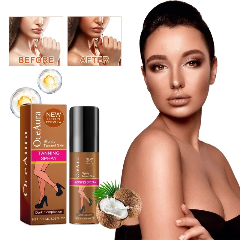 Spray bronzant autobloquant pour le corps, bronzage instantané, nourrissant, reétiquettes, naturel, sans soleil, lisse, sexy, couleur blé, produit pour la peau