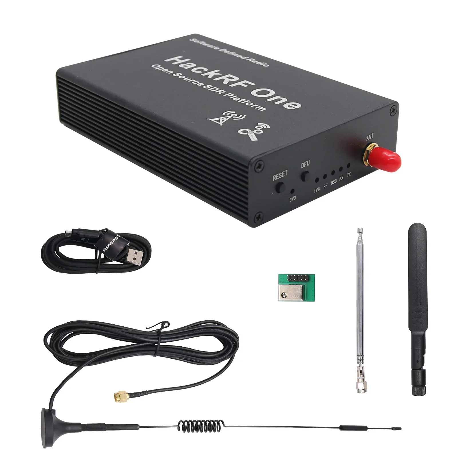 1MHz-6GHz Hack One R9 Software Defined Radio SDR V2.0.0 with Aluminum Alloy Housing & Antennas