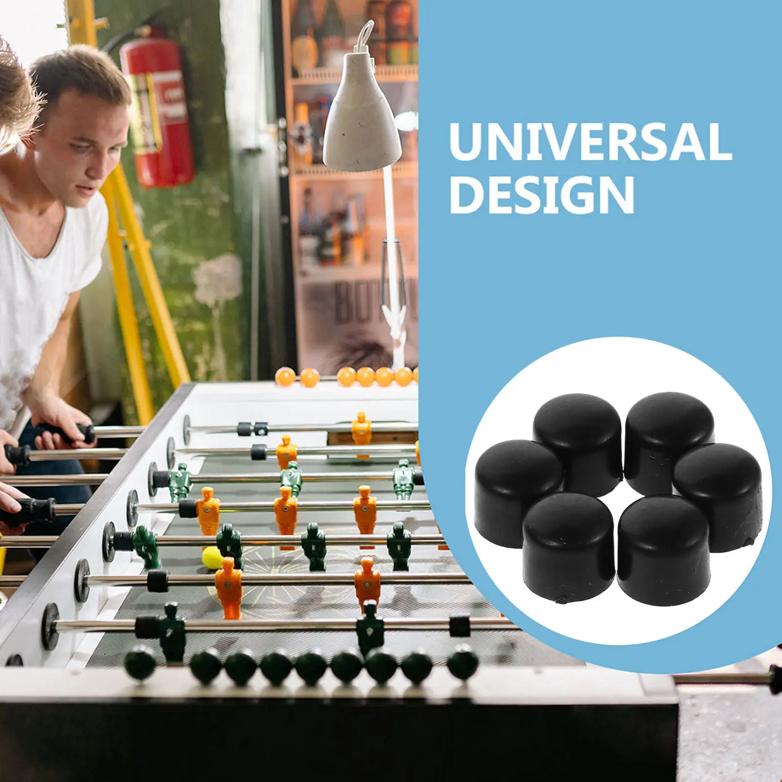 

10Pcs Foosball End Covers Plastic Rod Plugs for Standard Foosball Table Pole Safety Caps Universal Fit 8Mm High Durability Easy