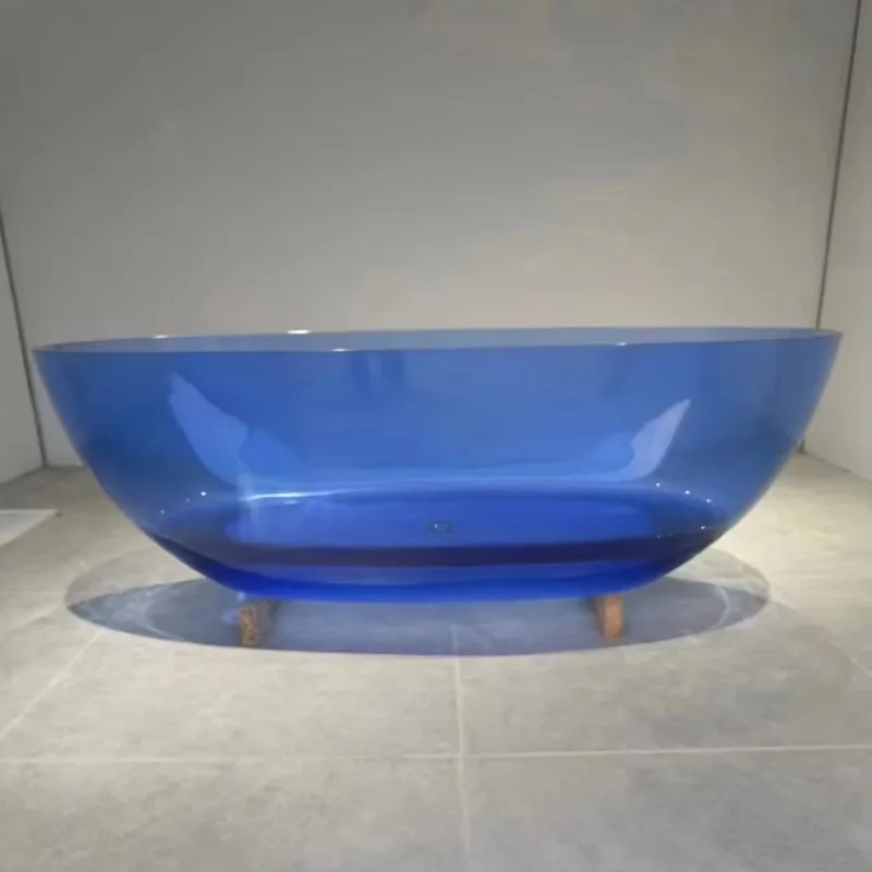 New Design Fruit Green Europe Style Latest Resin Transparent Freestanding Bathroom Bath Tub