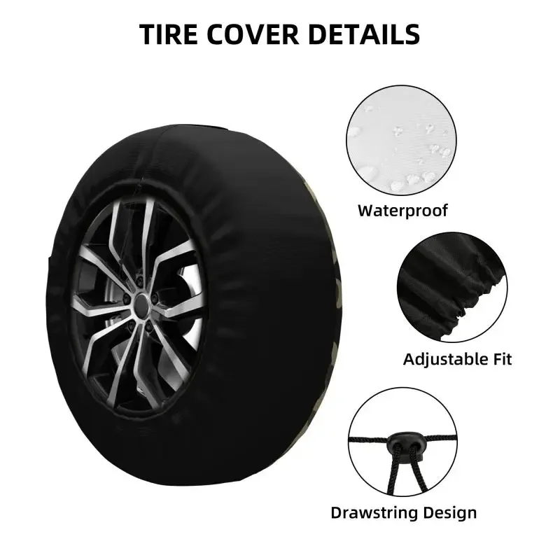 Custom Green Brown Military Camouflage Spare Tire Cover for Honda CRV Army Jungle Camo 4WD 4x4 SUV Car Wheel Protectors - view 3