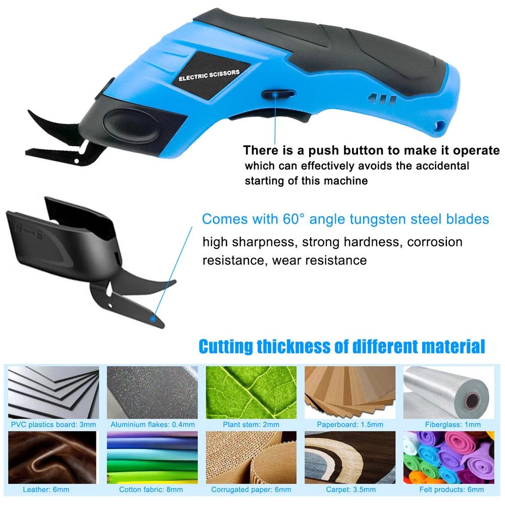 3.7V Electric Scissors Fabric Cutting Machine Leather Scissors Leather Craft Tool Electric Cloth Cutter