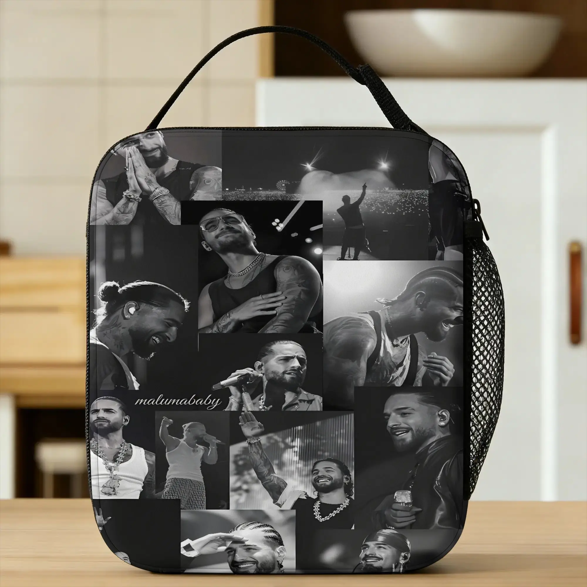 Maluma Rapper Lunch Bag  Portable Insulated Lunch Box Unisex Office Print Cooler Bag Kawaii Oxford Tote Food Bags