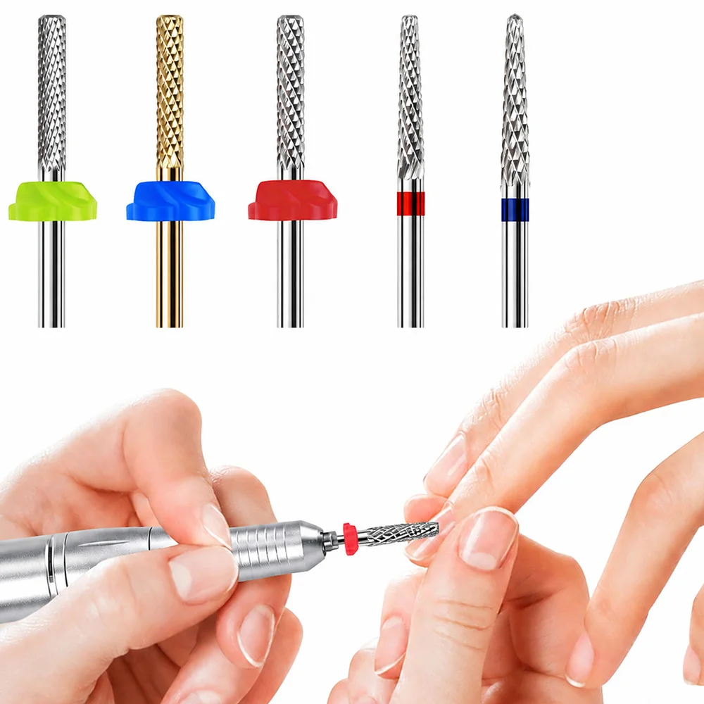 1pc Stainless Steel Nail Drill Bit Nail Drill Machine Bit For Gel Removal Polishing Tools Professional Pedicure Nail Efile Bits