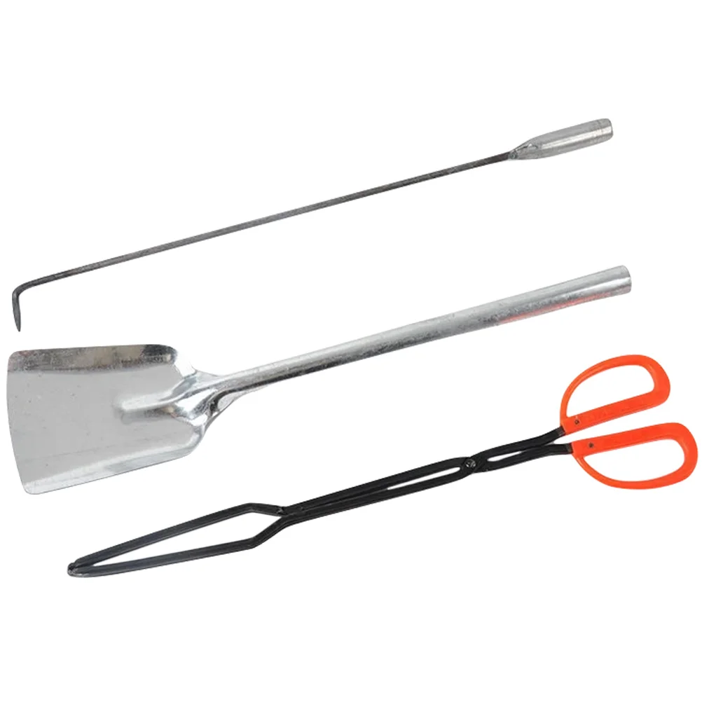 

Camping Soot Set Stove Fireplace Coal Scoop Iron Kitchen Long Tong Handle Home Charcoal Clip