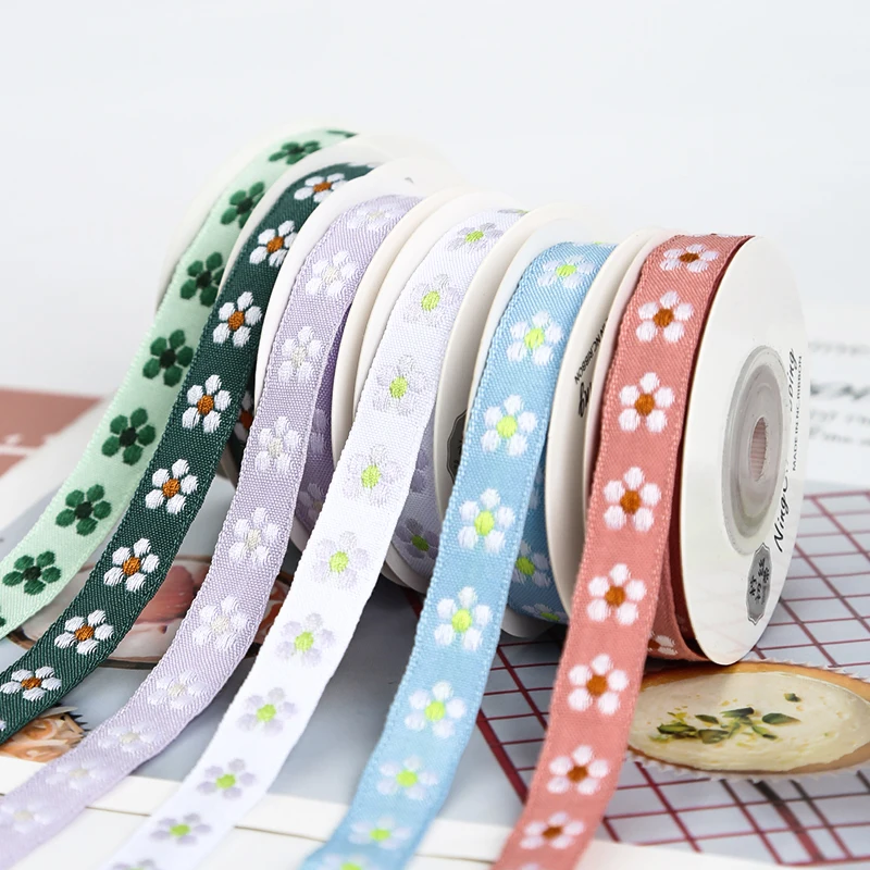 1CM idyllic embroidery ribbon ribbon ribbon ribbon DIY manual bow hair ribbon ribbon ribbon packaging gift lace