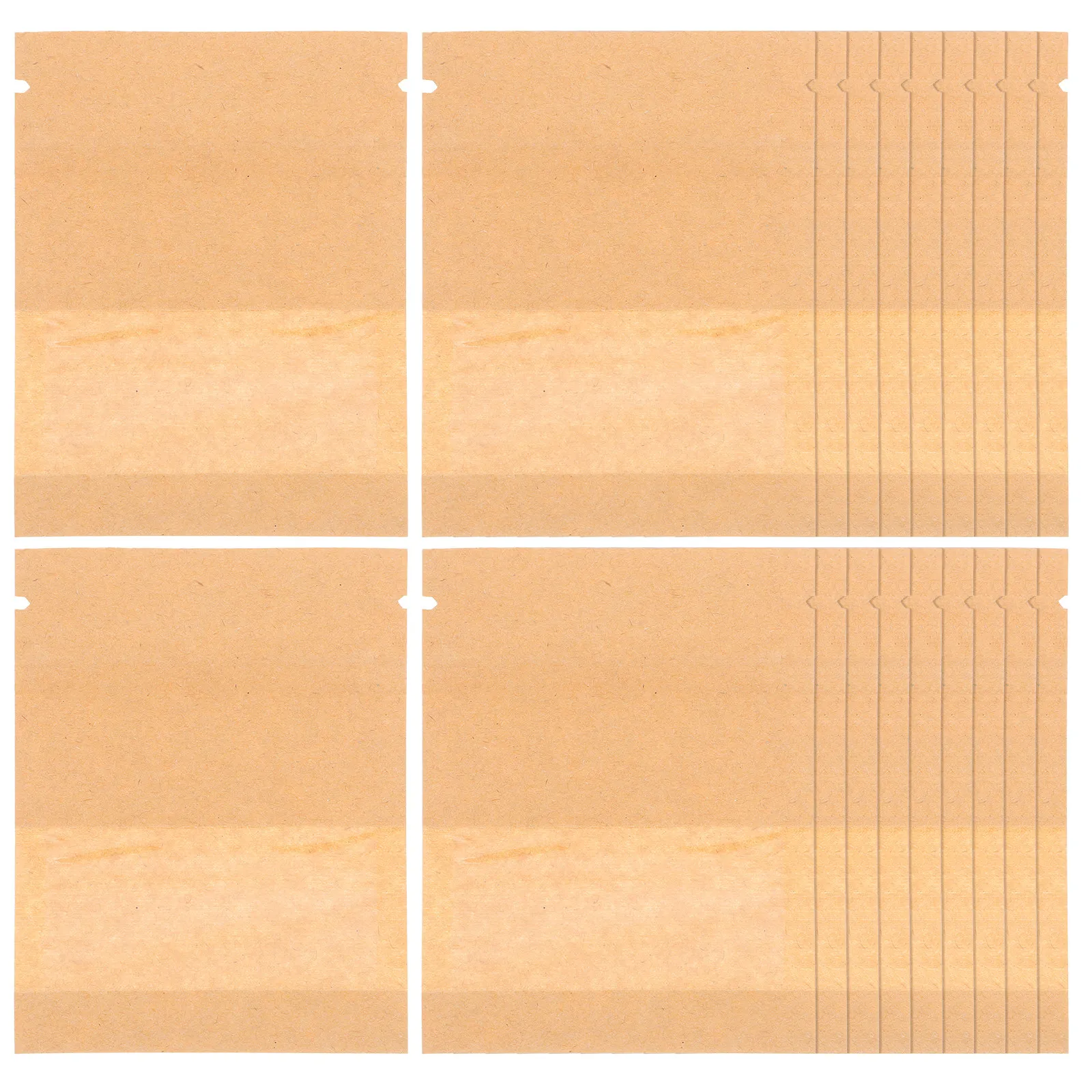 

100Pcs Seed Envelopes Resealable with Clear Window Seed Storage Bags for Garden Vegetable Flower Seeds Organizer Khaki