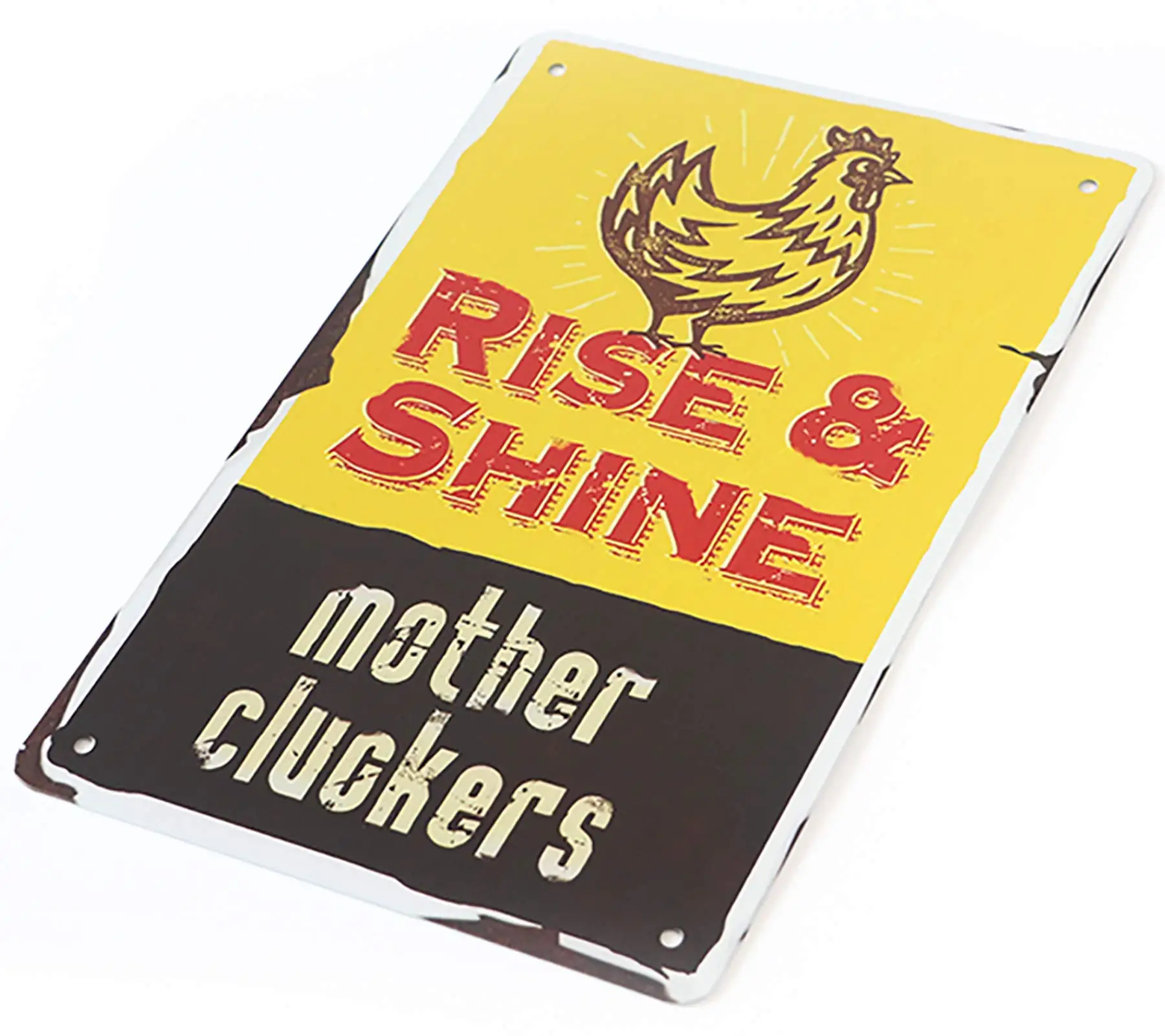 MeowPrint, декор для цыплят, подъем и сияние, клюшки для мам, деревенский Декор для дома, курятник, жестяной знак, 8x12 дюймов