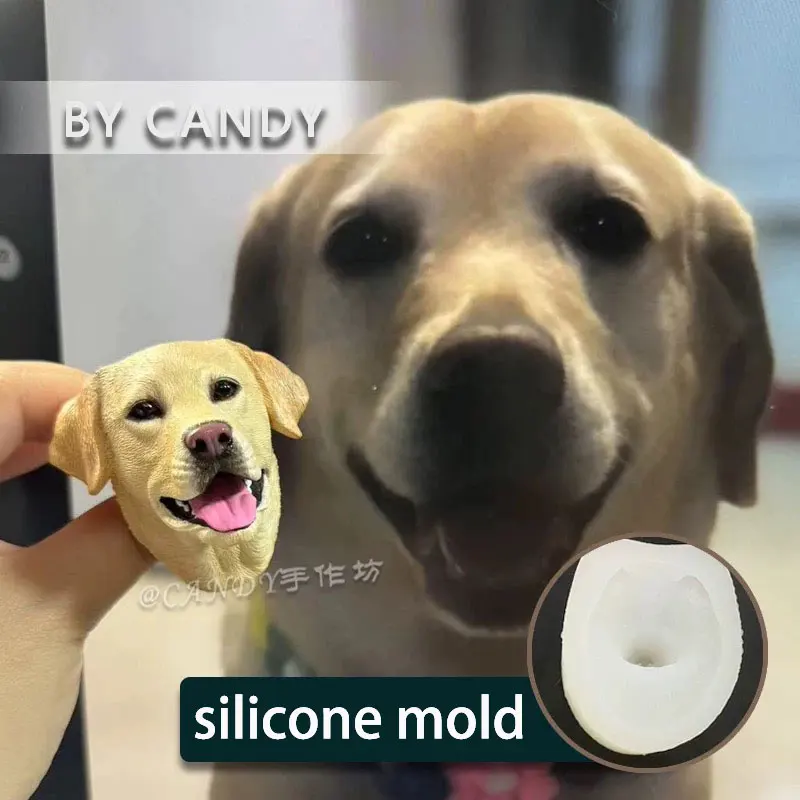 Golden Retriever Head Silicone Mold Labrador Dog Memorial Aromatherapy Plaster Fondant Clay Mold DIY Car Air Vent Decoration