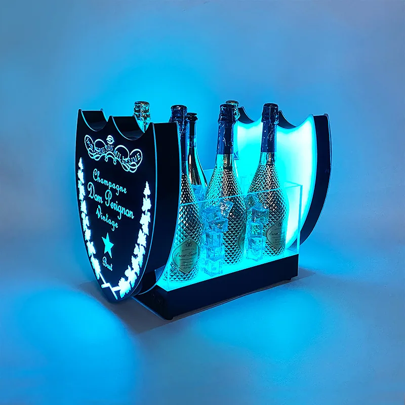 New bar LED champagne keg beer keg can be customized LOGO activity atmosphere wine rack wine bottle holder