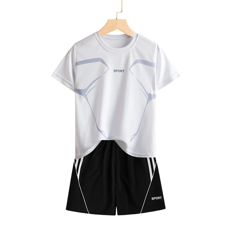 Dubbped Kids 2Pcs Boys Clothing Sets Summer Kids Basketball Uniform Boys Sports Suits for Teenage Children Tracksuit 5-14Y