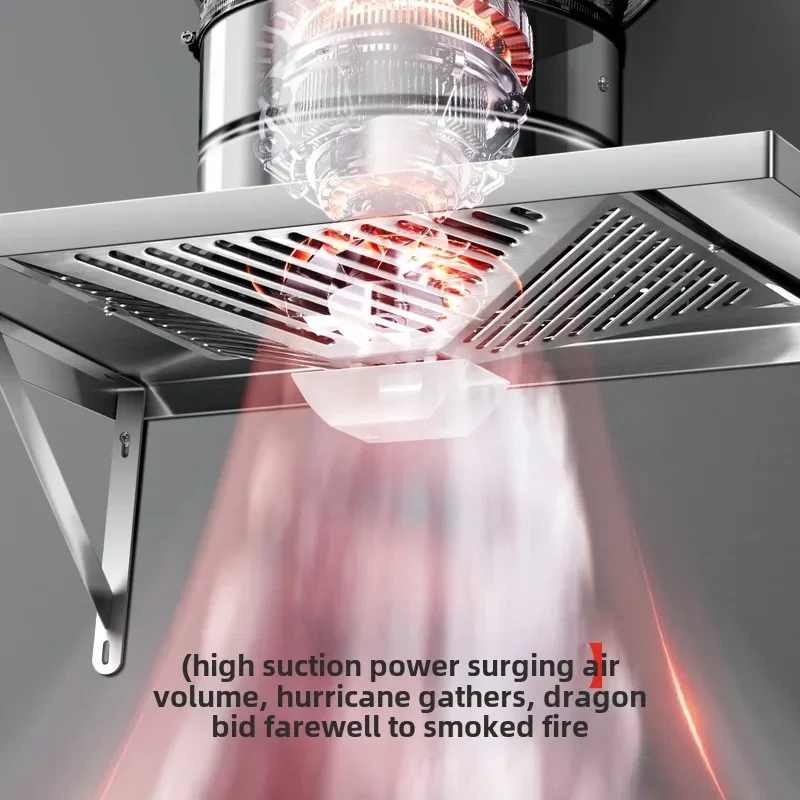 220V Powerful Kitchen Exhaust Fan with High Suction, Easy-to-Clean Oil Fume Extractor for Rental Homes
