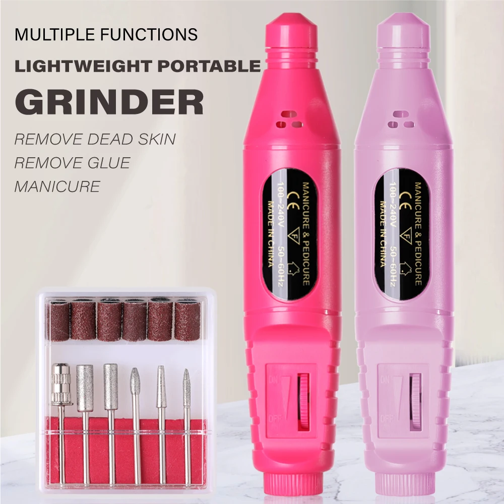 

YIKOOLIN Portable Electric Nail Drill Machine Manicure Milling Cutter Set Nail Files Drill Bits Gel Polish Remover Tools