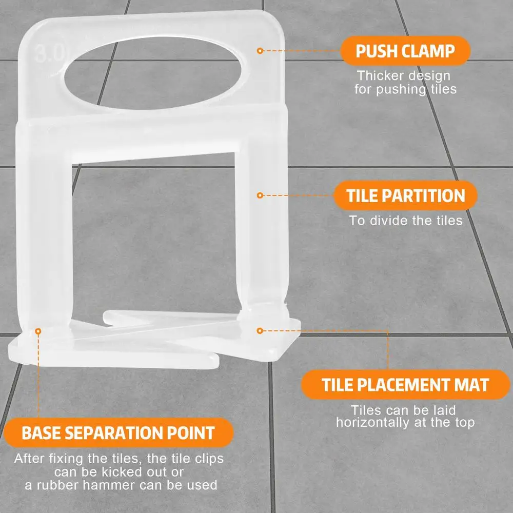 2000-Piece Tile Leveling System Clips Ceramic Stone Installation Tools Wall Floor Professional Lippage-Free Efficient Easy