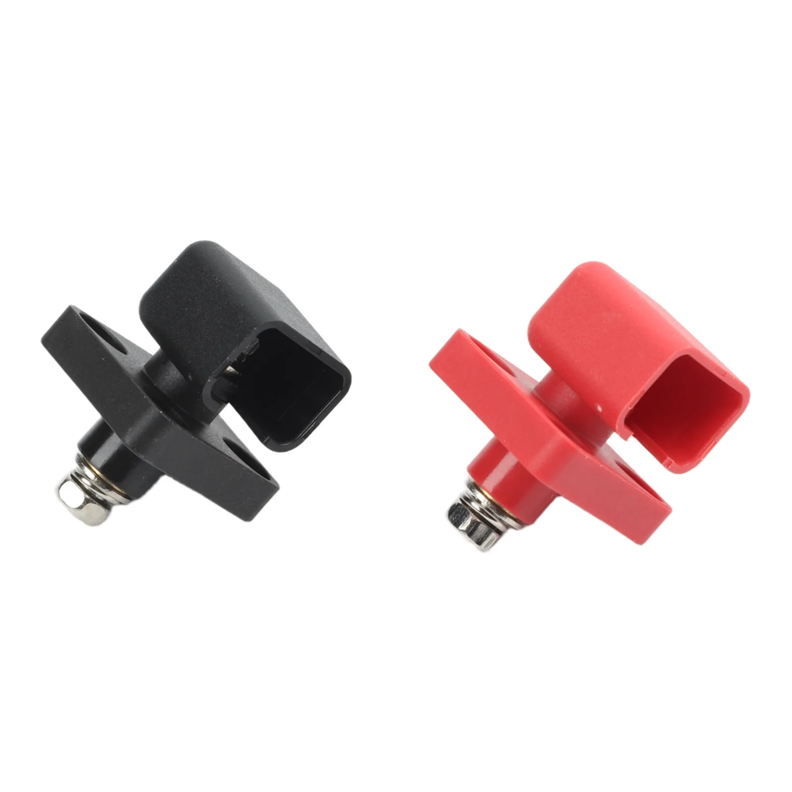2X 50A Energy Storage Terminal Block Red Black PA66 Fireproof Pure Copper Connector For Lithium Battery Solar System Wall Mount