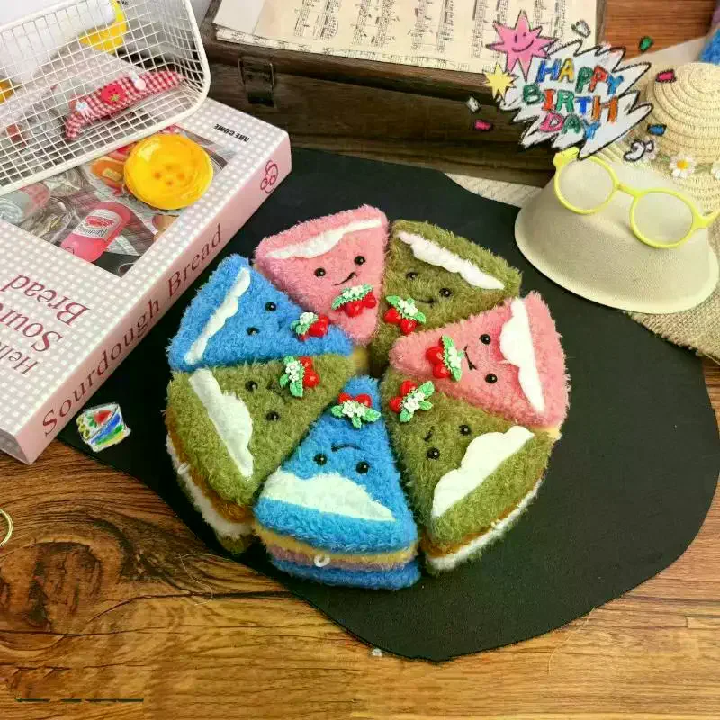 LLavero de sándwich de felpa de simulación de dibujos animados, muñeca creativa Kawaii, colgante para mochila, llave colgante, accesorios de decoración, regalo