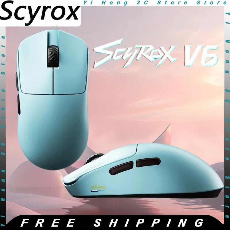 Scyrox V6 Wireless Mouse Lightweight Paw3950 2.4G Ergonomic Low Latency Customized PC Esports Laptop Office Mice PC Accessories