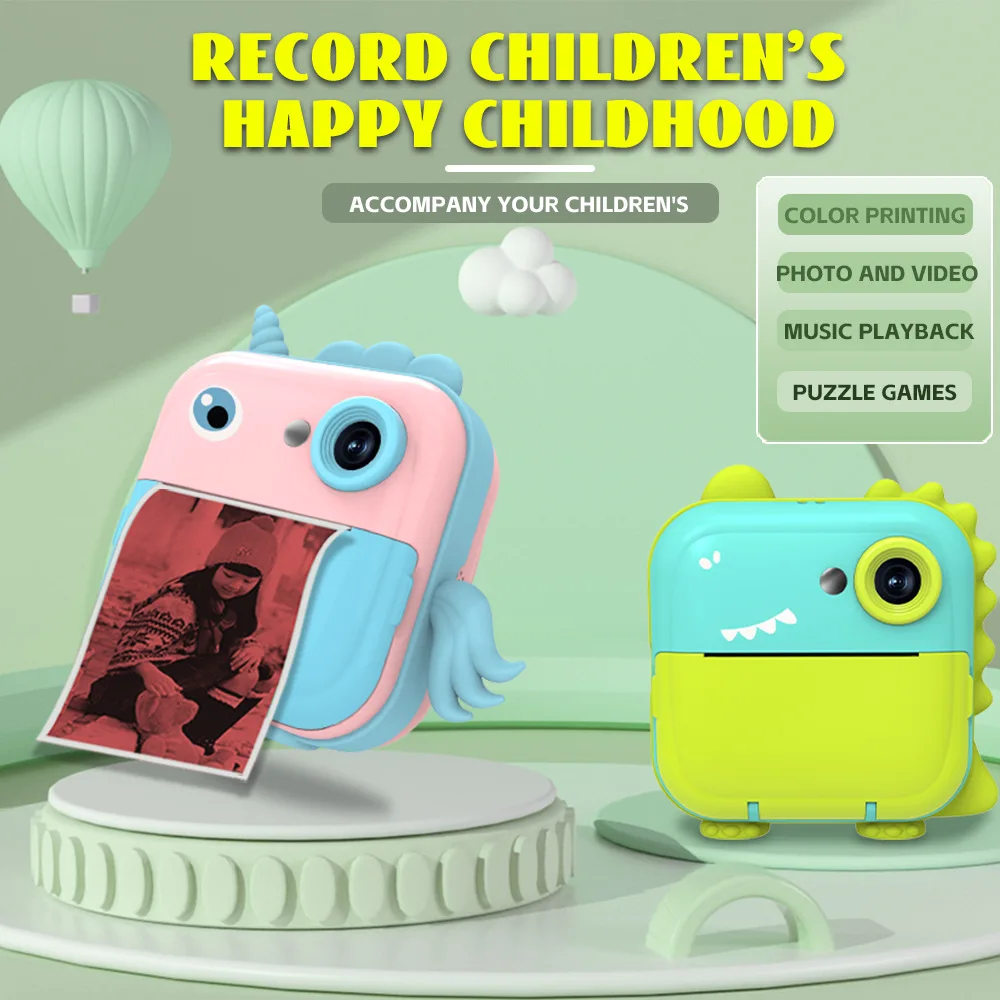 

New Q5 Polaroid Children's Digital Camera Cute Mini HD Thermal Printing Camera Birthday Gift