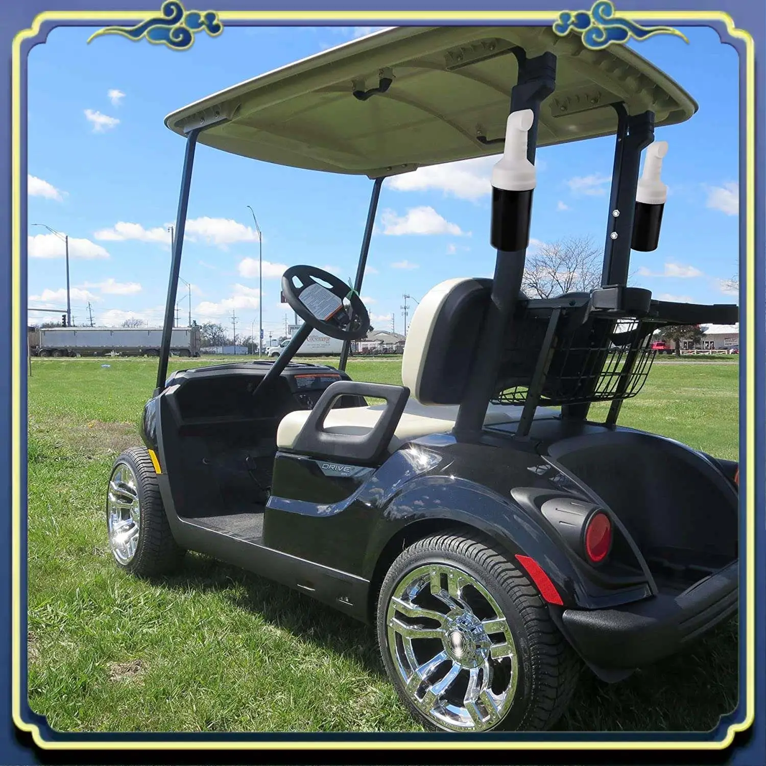 

AU16-For Golf Cart Sand Bottle For EZGO Club Car Yamaha Divot Filler Sand Bottle Kit With Rattle Proof Holder For Golf Carts