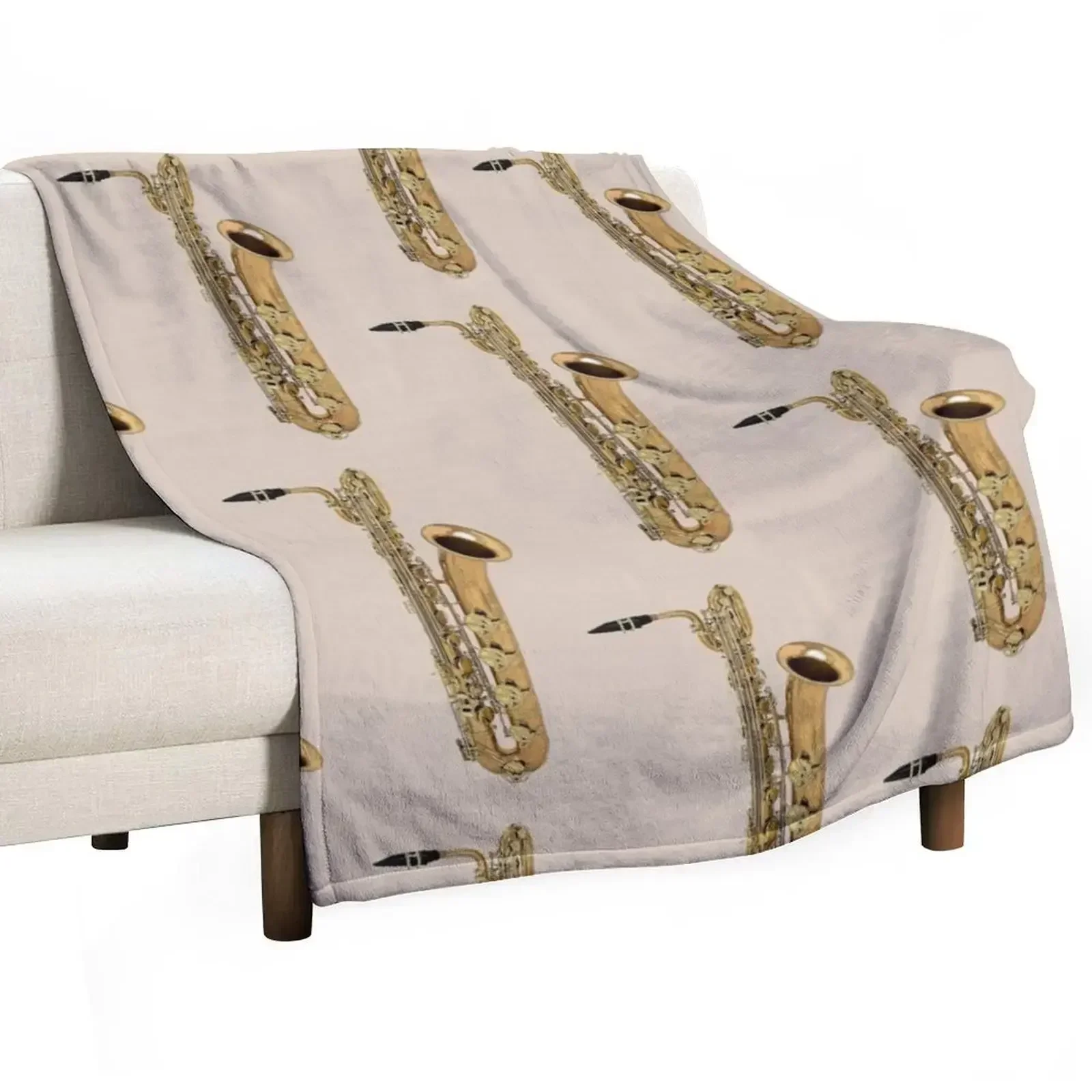 Big Baritone Saxophone Throw Blanket Thins Blankets For Bed Nap Thin Vintage decorative Blankets