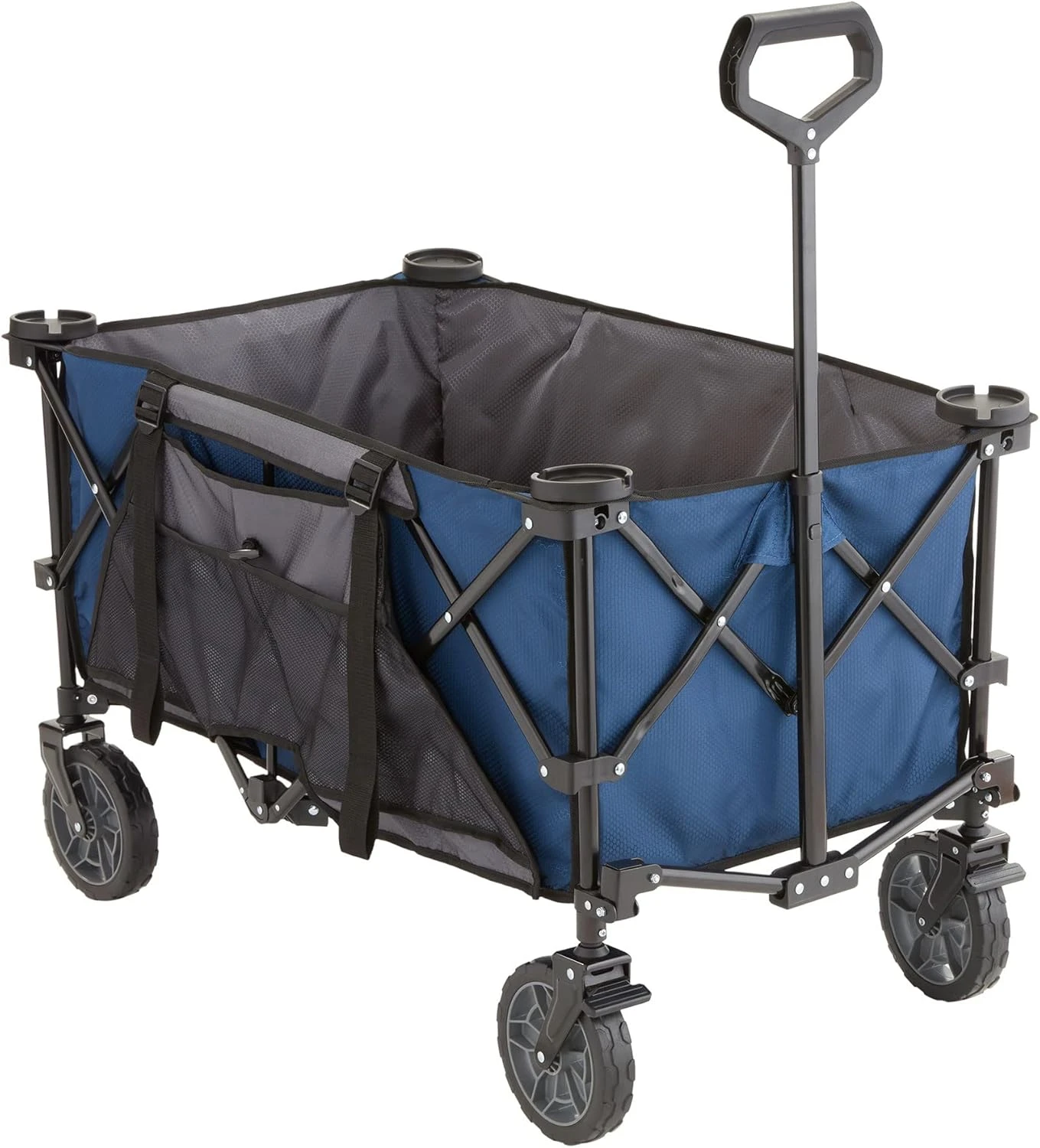 7 cubic feet foldable outdoor utility vehicle, beach bike, carrying capacity of 150 pounds, extra large bed, blue