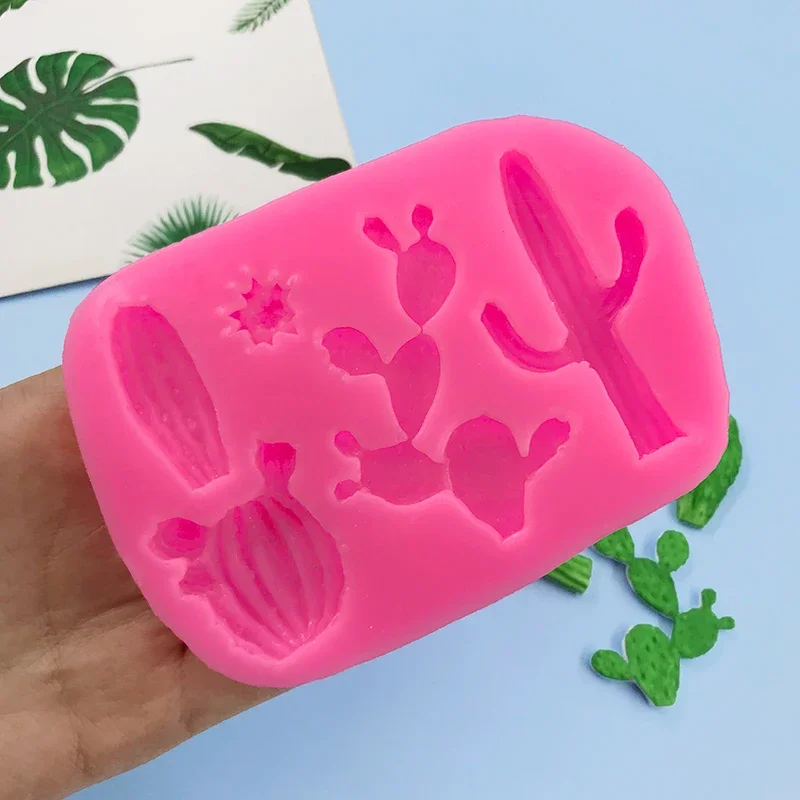 Plant Cactus Mold Chocolate Candy Fondant Cake Silicone Tool Baking Decoration Cupcake Jelly DIY Resin Clay Art Candle Moulds