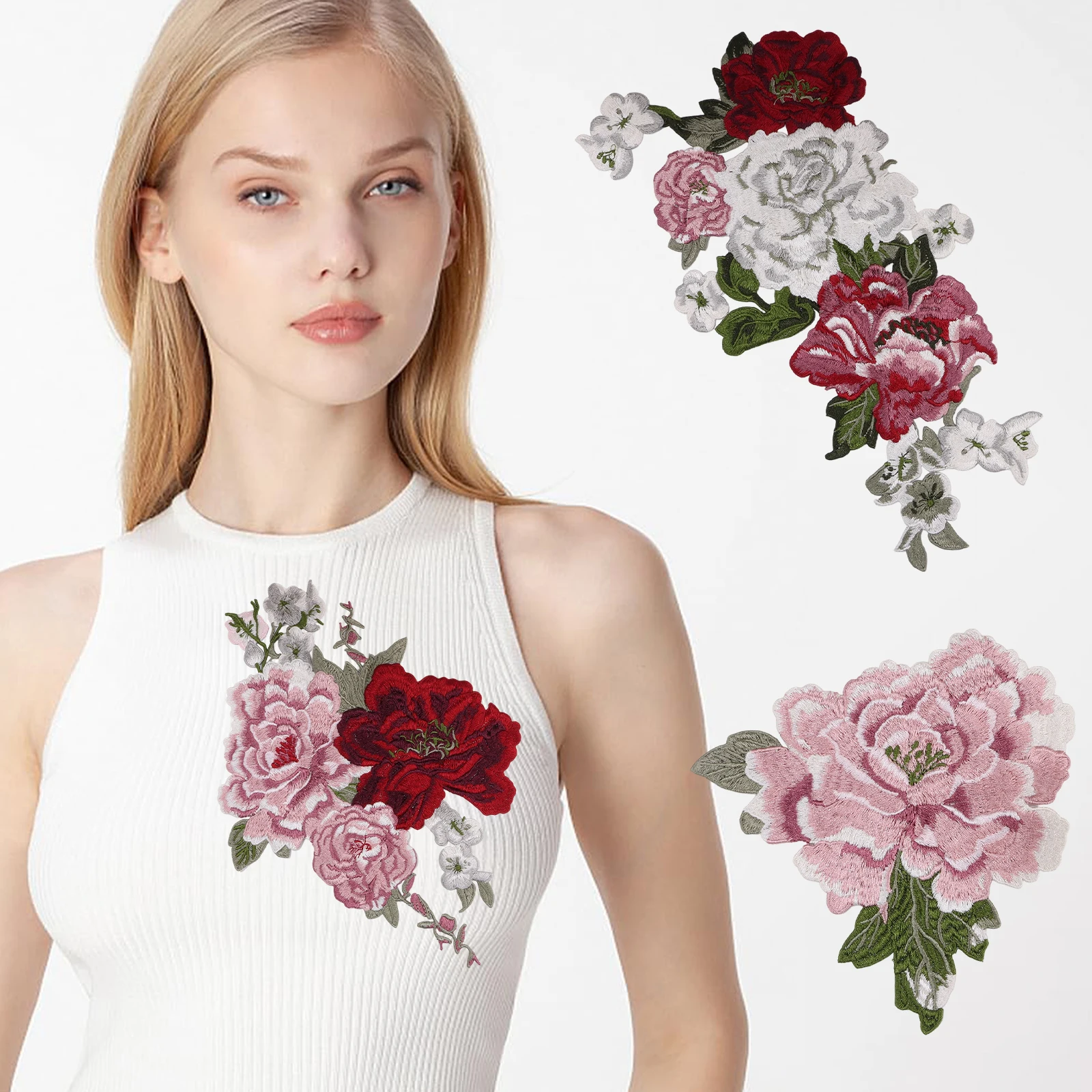 1 Stück Blume genäht Patch Kleidung Stickerei Kleidung Aufkleber Stickerei Patch Kleidung Qipao DIY Zubehör