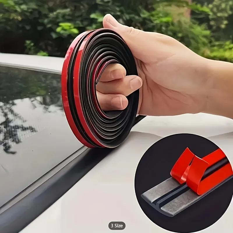 Cintas de Sellado de Goma para Autos de 4 Metros, Cintas Protectoras para Techo y Parabrisas, Cintas de Sellado para Ventanas, Cinta de Aislamiento Acústico de 14/19 mm