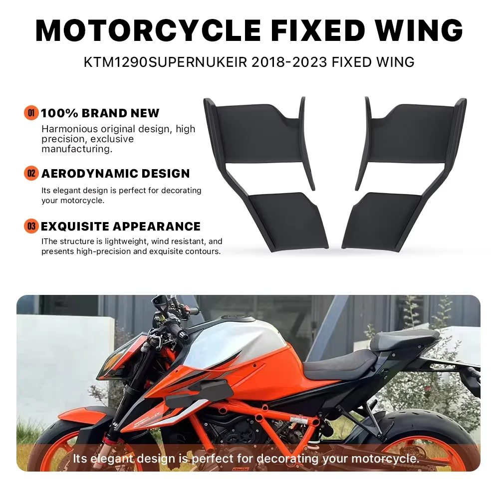 

Motorcycle Winglet Fixed Wing Spoiler Fairing Suitable for KTM 1290 superduke R 2018-2023 Front Aerodynamic Side Windshield Wing