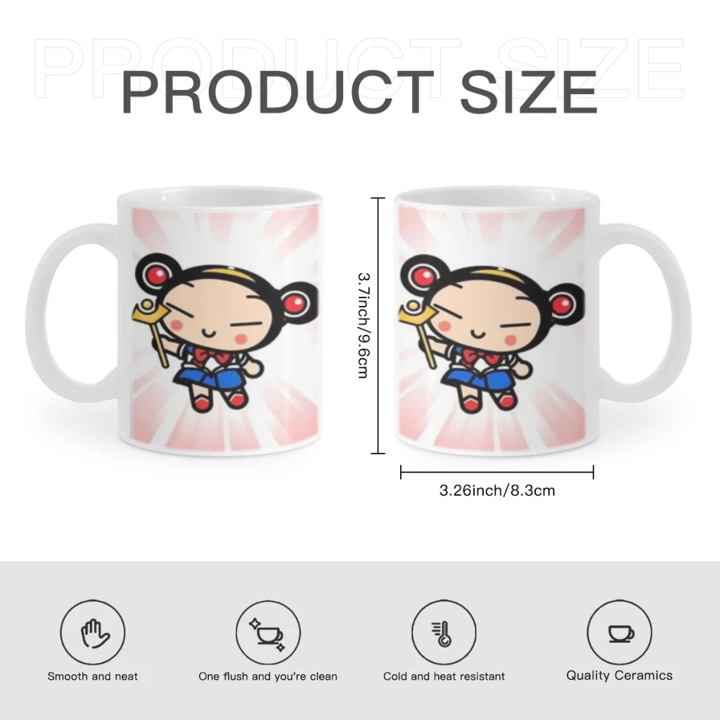 Cute Cartoon Pucca Garu Coffee Mug 11oz Fun Ceramic Coffee Tea Cocoa Cup Handle Tea Drink Cup