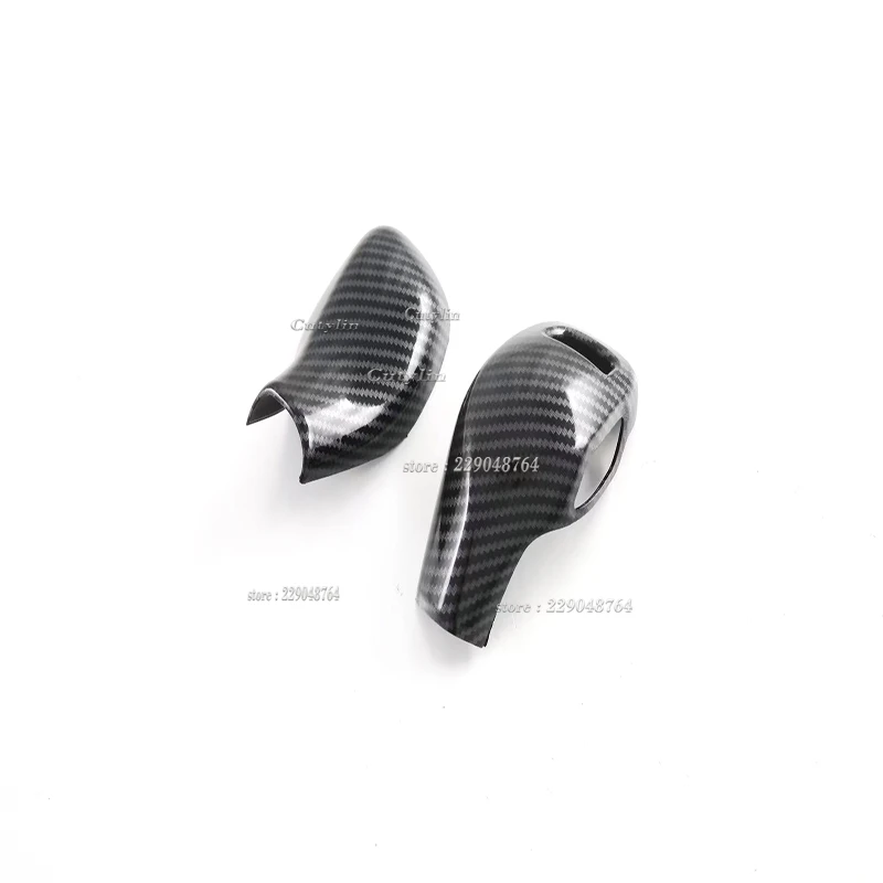 For MG HS 2018-2022 2023 RHD ABS Carbon Fiber Steering Wheel Button Frame Gear Head Knob Cover Interior Accessories