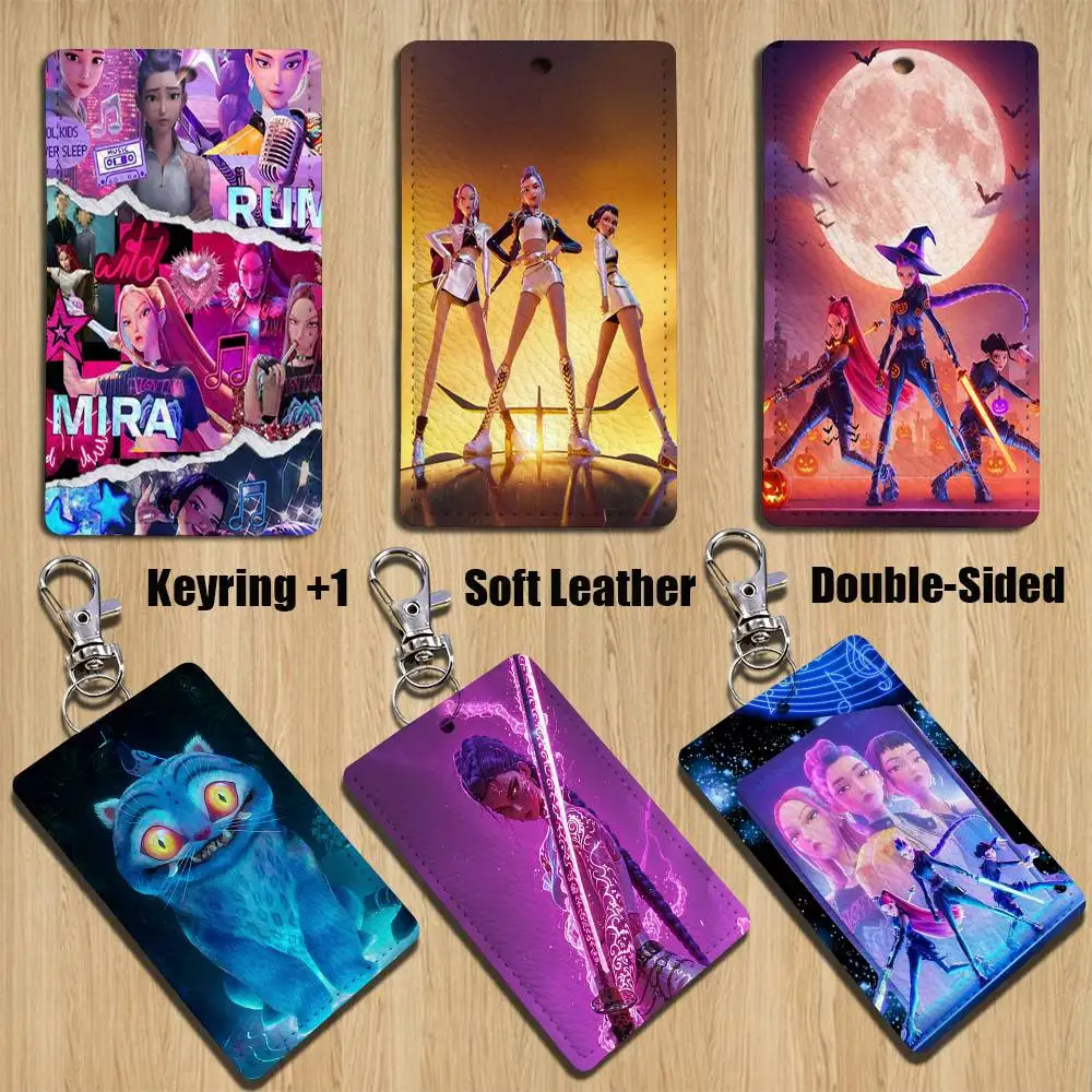 R-Rumi j-Jinu شيطان الصيادين الكرتون المغني أنيمي بطاقة المفاتيح موضة قلادة حقيبة معرف بطاقة الباب حافظة حافلة بطاقة لطيف الكبار