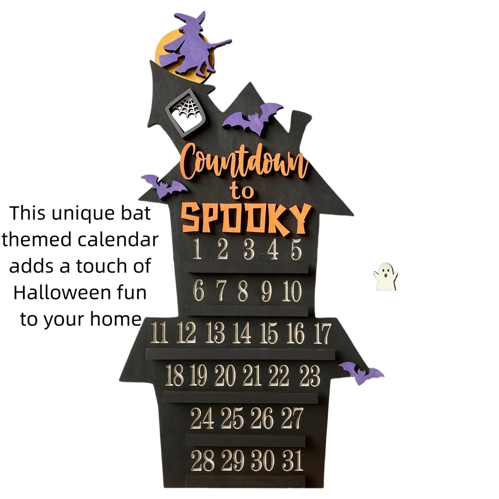 Halloween Calendar, Unique Design Decorações, Adequado para Halloween Holiday Home Decor, Halloween Essentials, Criativo