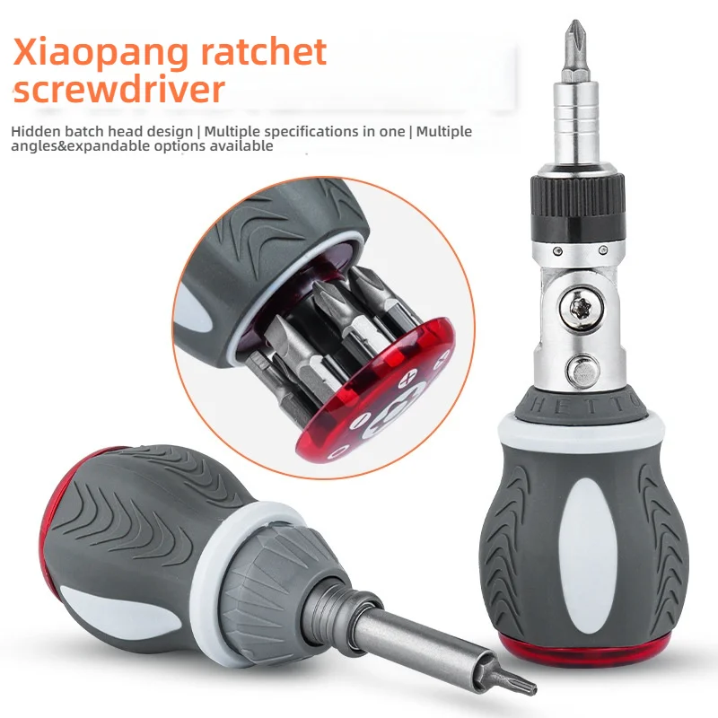 Multi-Angle Ratchet Screwdriver Set - Home Repair with Phillips/Flat Bits