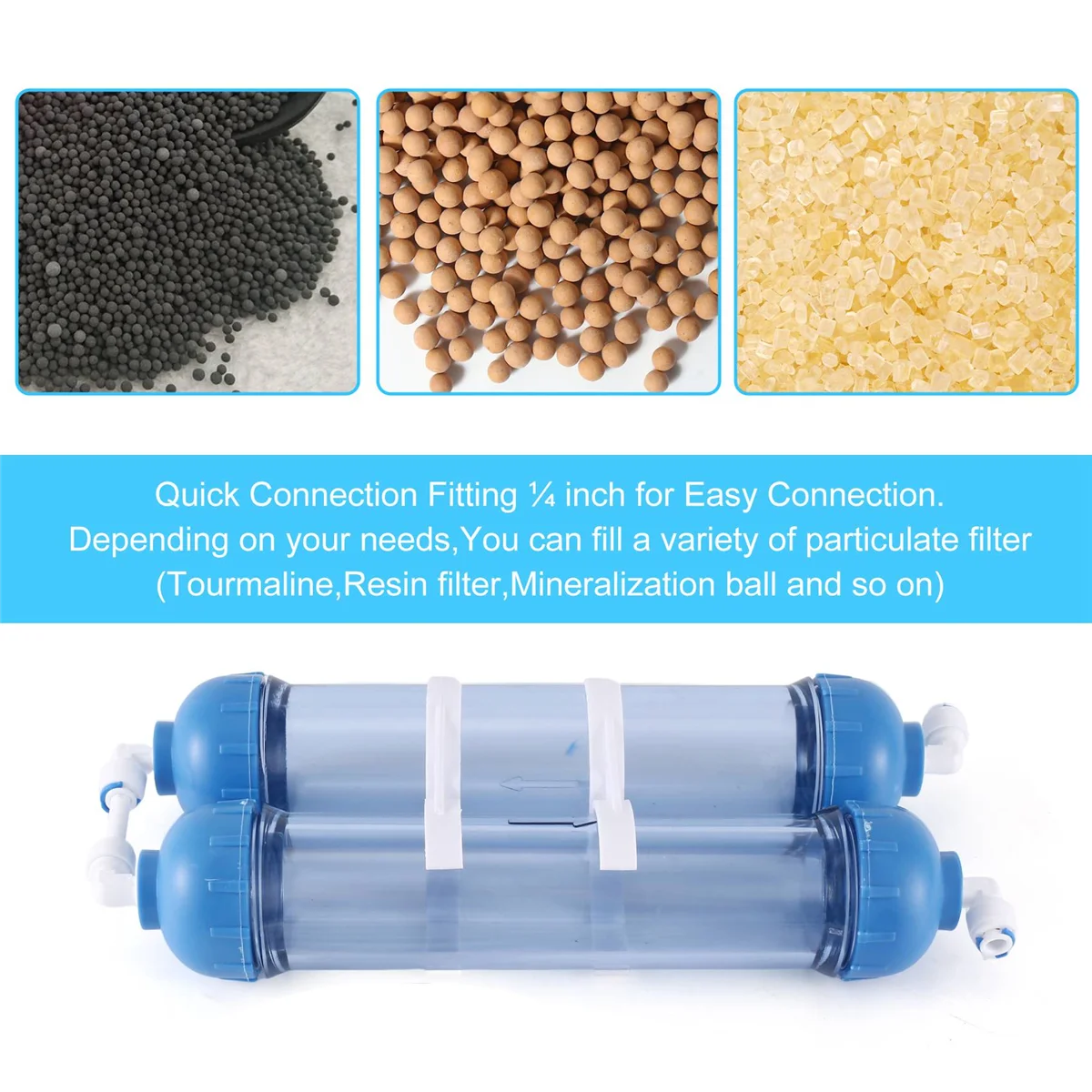 

BABP Water Filter 2Pcs T33 Cartridge Housing Diy T33 Shell Filter Bottle 4Pcs Fittings Water Purifier For Reverse Osmosis System