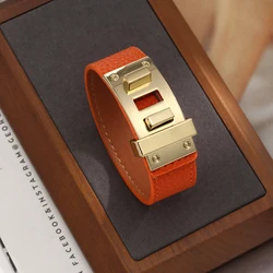 Kirykle Punk Luxury Jewelry for Women High Quality PU Leather Golden Bracelet Fashion Multilayer Wrap Bracelet Female Party Gift