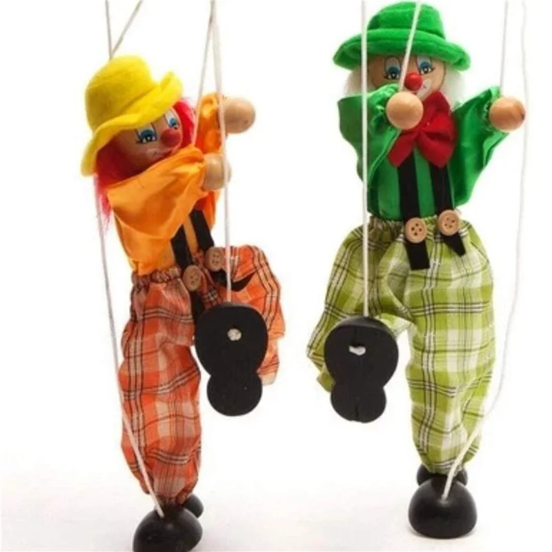 WOWFU-12 Paket Badut Marionette Kreatif Tali Tarik Boneka Anak untuk Orang Tua Anak Interaktif Anak Hadiah Terbaik