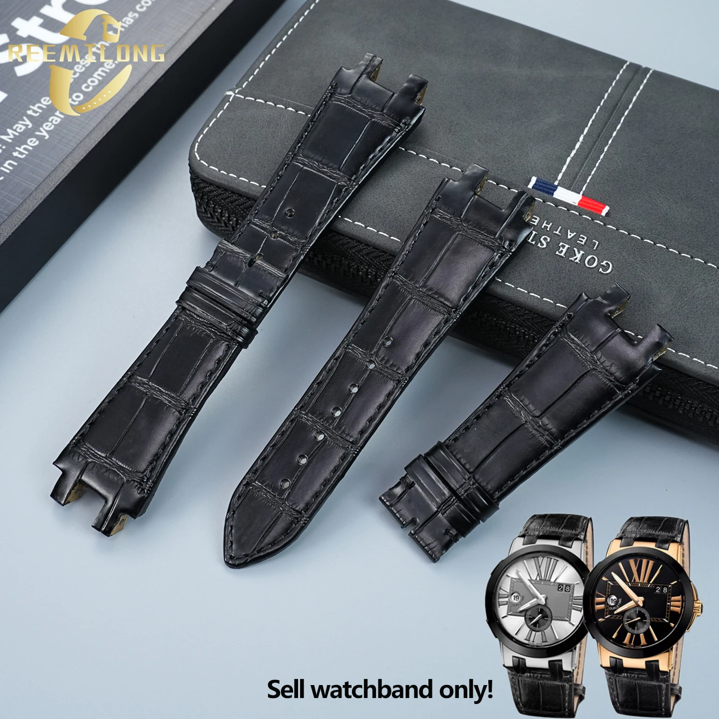 black-cowhide-strap-men's-bracelet-for-ulysse-nardin-blast-series-biconvex-interface-band-athens-246-00-43mm-dial-watch-strap
