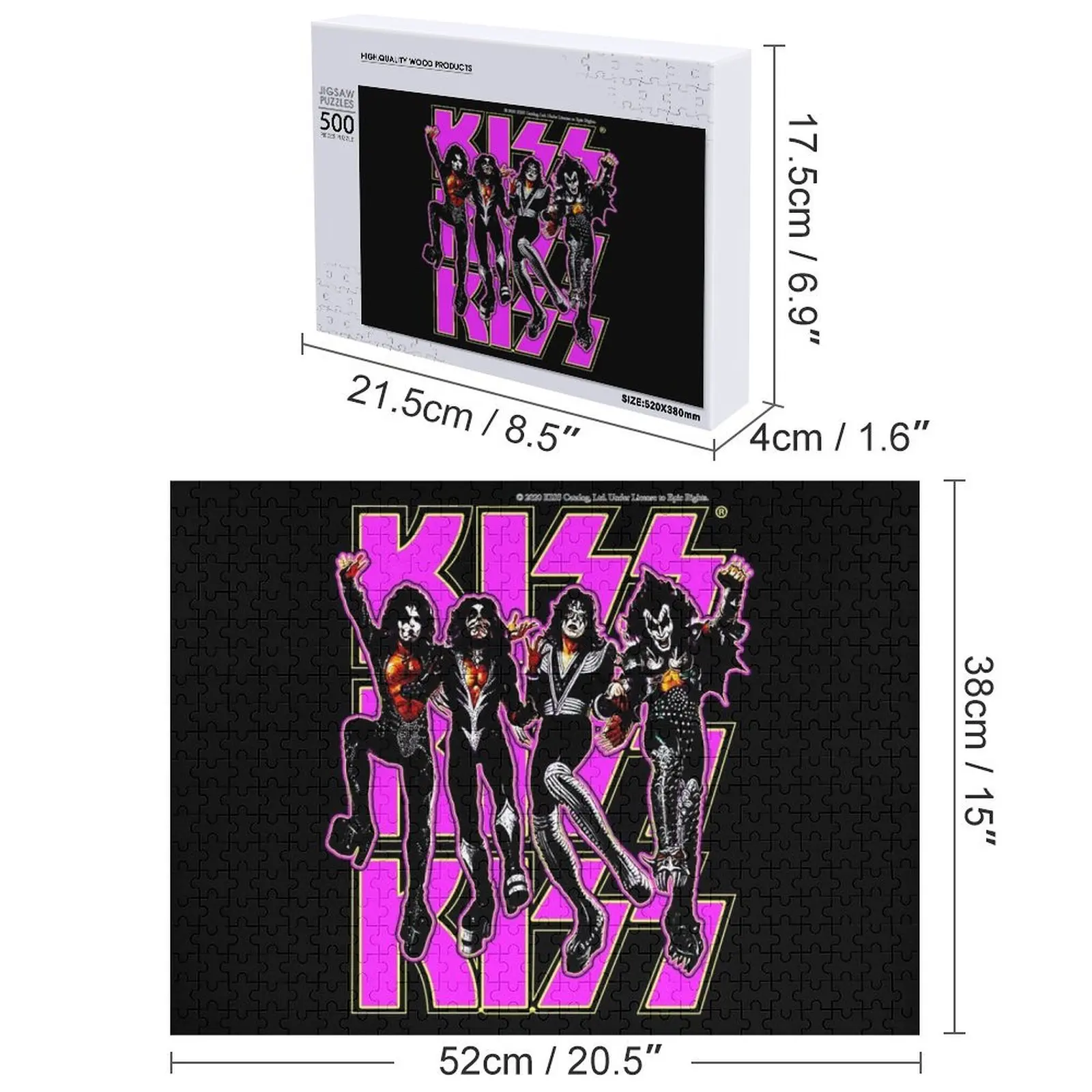 Classic Rock Vintage Kiss Destroyer Purple Jigsaw Puzzle Wooden Animal Personalized Gift Married Puzzle