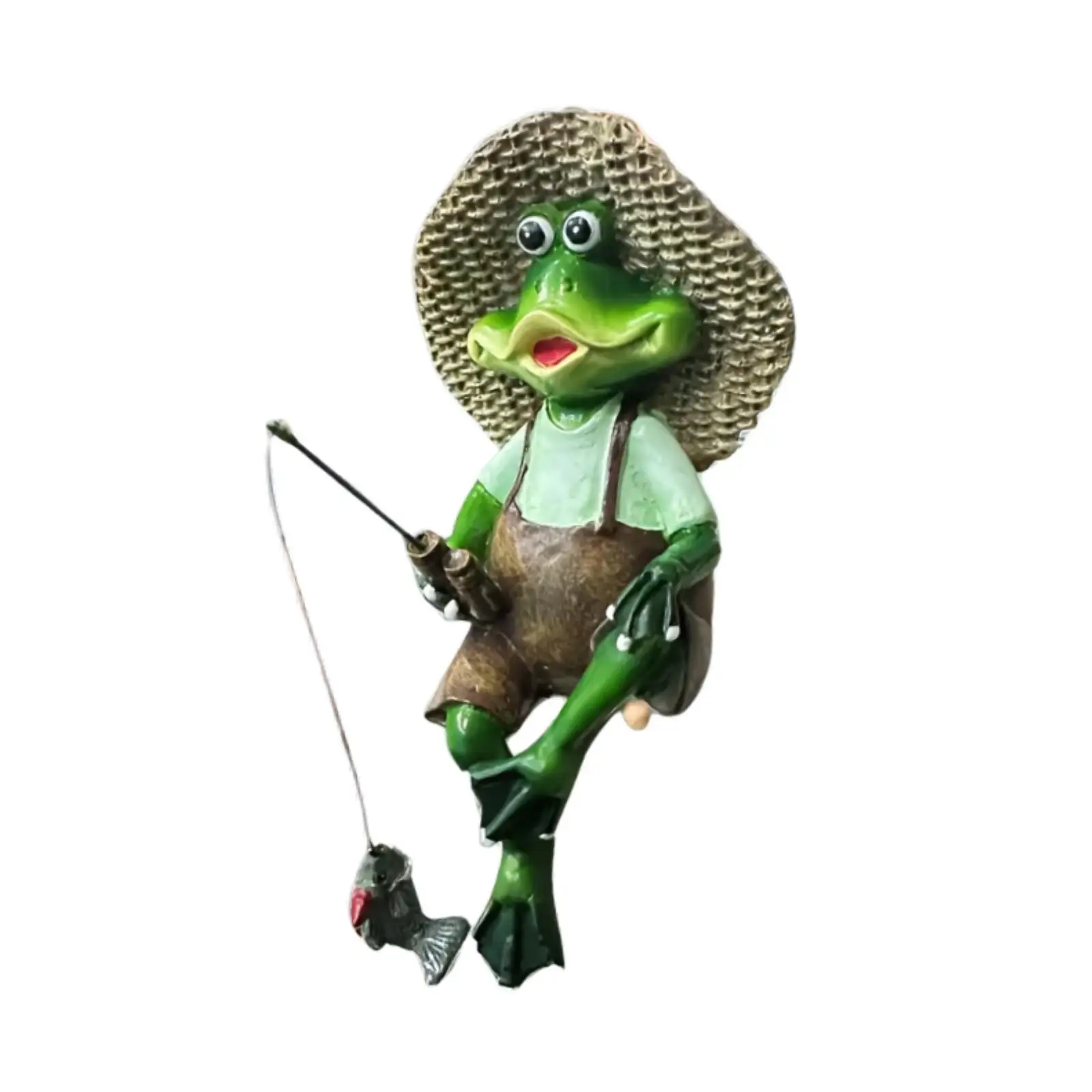 Frog Statue Resin Tabletop Ornament Decorative Figurine Modern Garden Sculpture for Living Room Patio