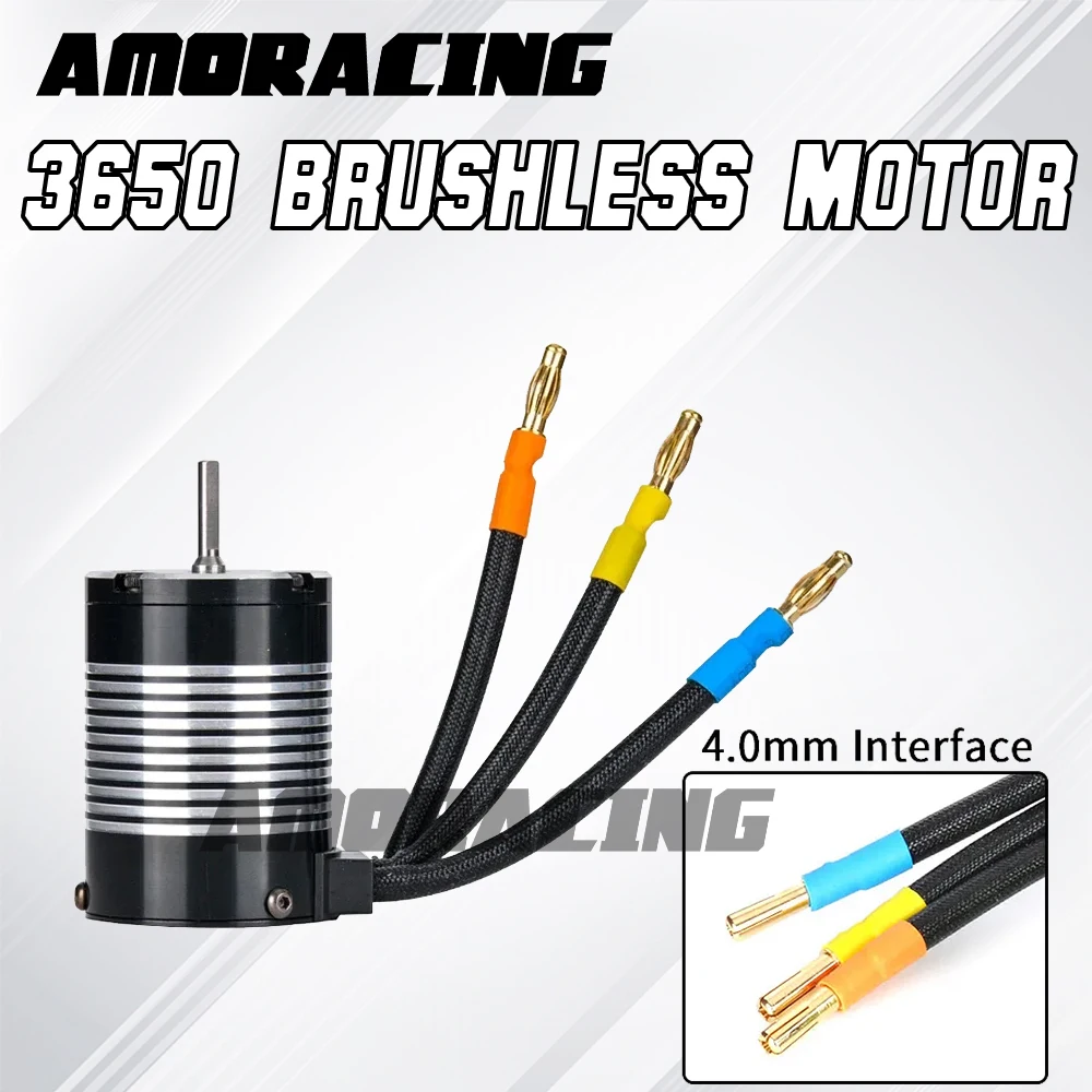 

AMORACING 3650 Brushless Motor 3300KV 3.175mm Shaft 4 Pole Motor For 1/10 1/12 RC Electric Model Car Boat Off-road Buggy Crawler