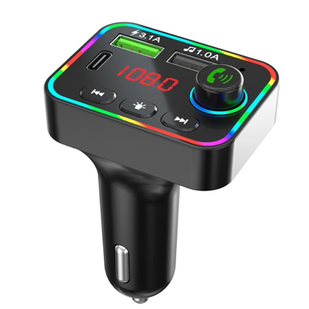 Bluetooth 5.0 Car FM Transmitter MP3 Player Wireless Handsfree Car Kit Receiver Adapter with PD USB Phone Charger