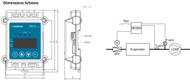 Sanhua Electronic Expansion Valve Controller SEC611-R4 612 Air Conditioner Pressure Switch Driver