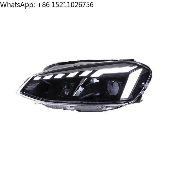 for Volkswagen  Golf Mk7 LED DRL Dual Beam Projector New 7 Headlights Dynamic Steering Signal 6000k Color 12v for Front Use