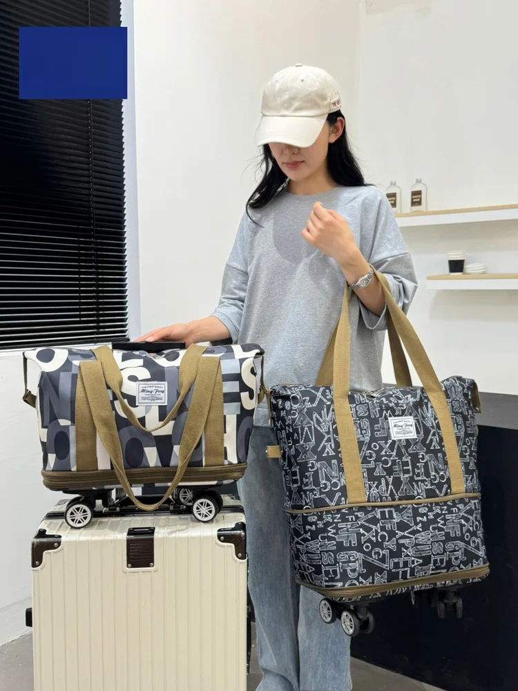 kangaroo-travel-bag-large-capacity-clothes-storage-bag-for-women-with-wheels-hanging-luggage-bag-fashionable-printed-nylon