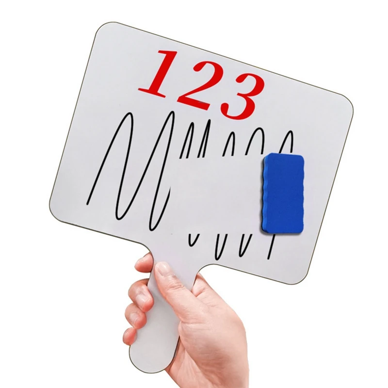 6 PCS Dry Erase Answer Paddle Dry Erase Board papan putih kayu Double Sided Paddle Dry Erase Board