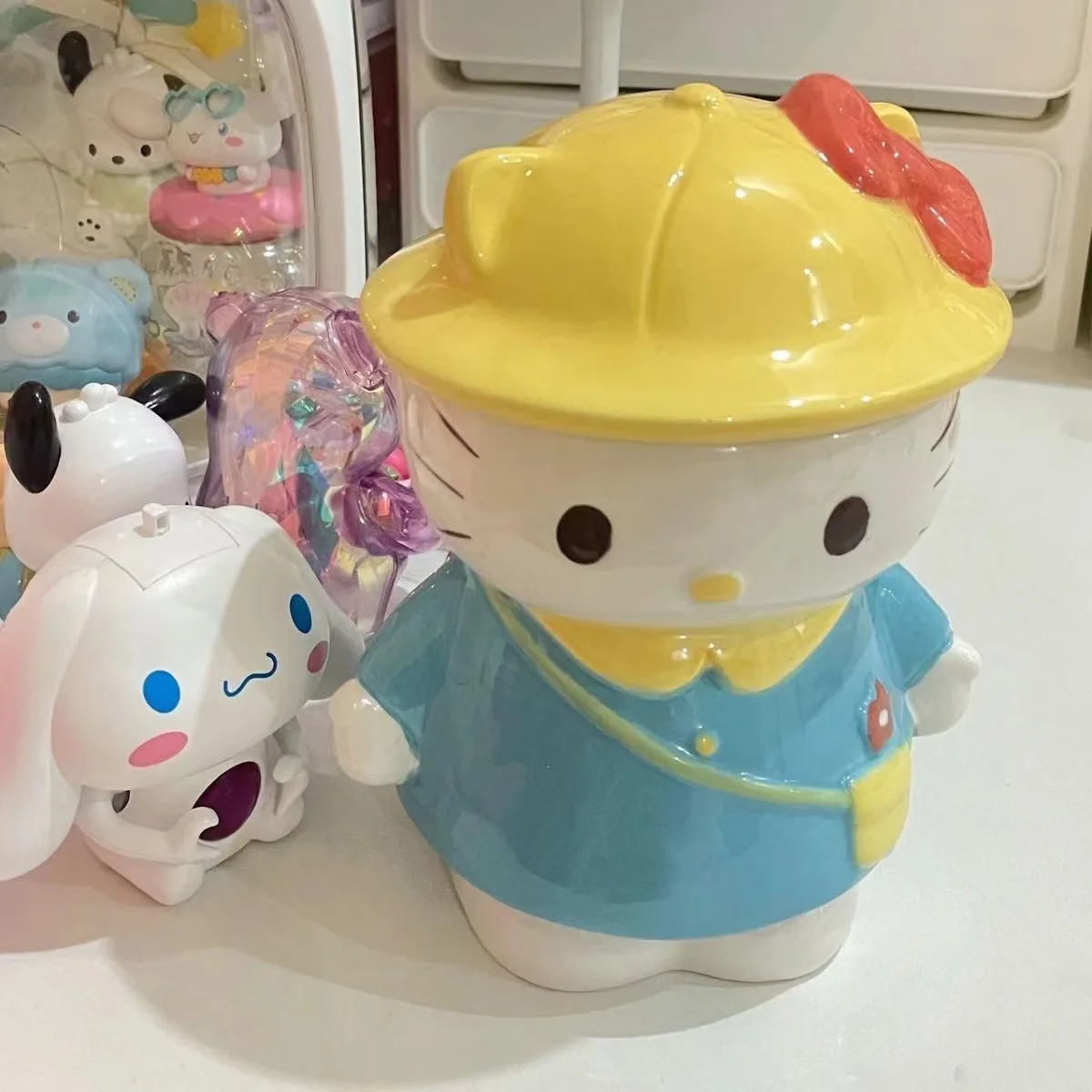 Anime Sanrio Figure Model Hello Kitty Children Water Cup Cartoon Styling Birthday Decoration Model Gift