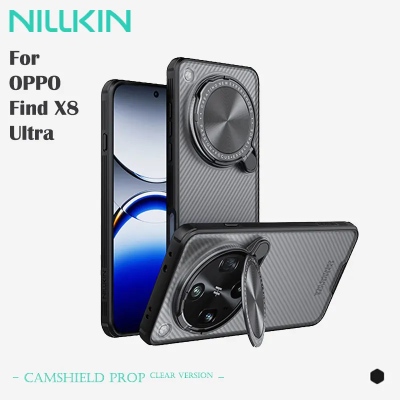 Etui magnetyczne NILLKIN do OPPO Find X8 Ultra/X8 Pro/X8, wąskie, przezroczyste etui na telefon z TPU z osłoną obiektywu i MagSafe, odporne na wstrząsy