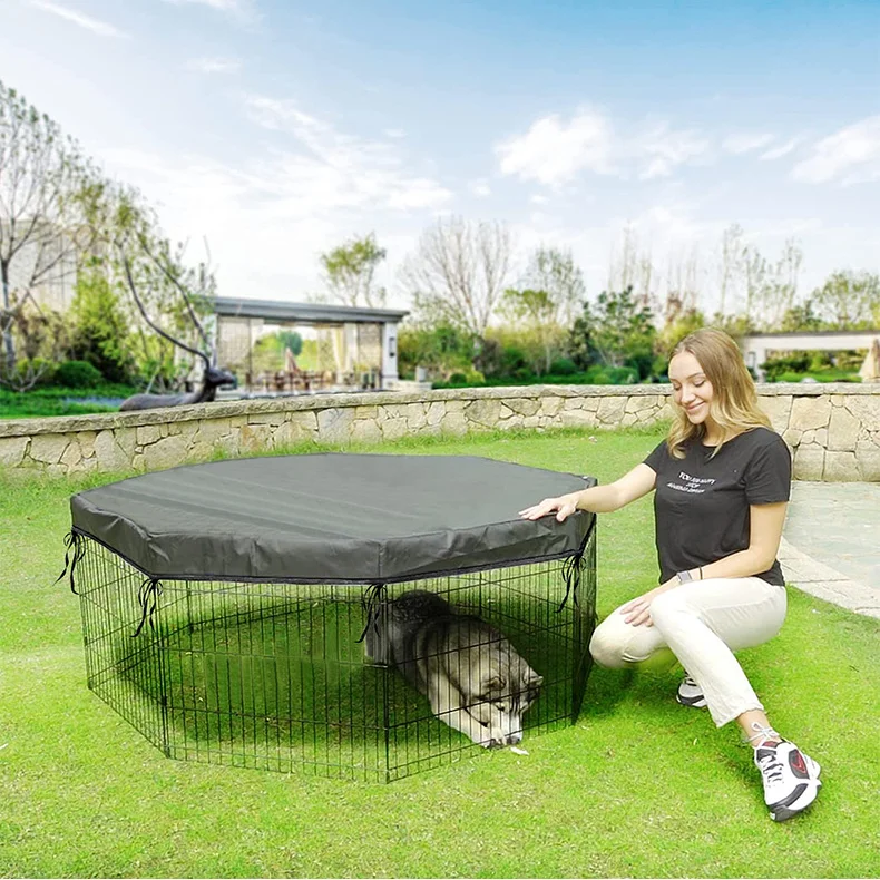 

Oxford Cloth Dog Playpen Top Cover Universal Fits 24" Crate for Outdoors Indoors High Quality Install Windproof Pet Accessory